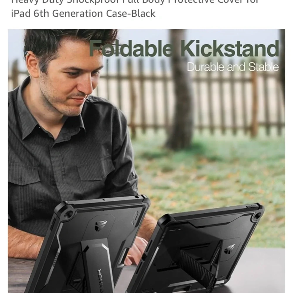 Black Heavy Duty Shockproof Case for iPad 6th Generation